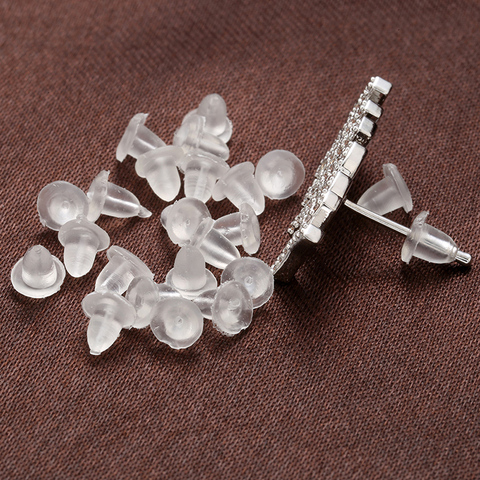 300pcs Soft rubber Clear Earring Backs Stopper Blocked Caps Beads Post Nuts Plug jewelry Findings Accessories ► Photo 1/6