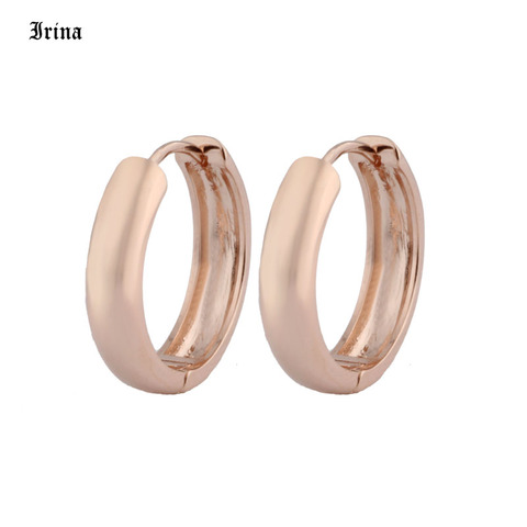 585 Rose Gold Color Hoops Earrings Round Copper Statement Earrings For Women Trendy Earings fashion jewelry Gift ► Photo 1/6