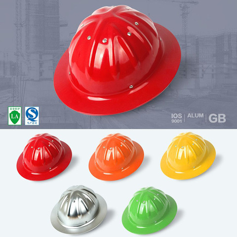 Aluminum alloy Safety Helmet Wide Brim Hard Hat Lightweight High Strength For Construction Railway Metallurgy Mine Work cap ► Photo 1/5