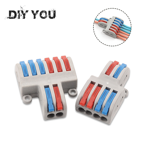 5/10pcs/Lot SPL-42/62 Mini Fast Wire Connector Universal Wiring Cable Connector Push-in Conductor Terminal Block DIY YOU ► Photo 1/6