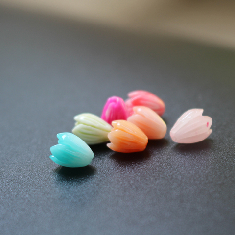 20Pcs 7mm 8mm 10mm Double Colored Carved Jasmine Flower Artificial coral beads Multi-color for Jewelry making DIY Accessories ► Photo 1/6