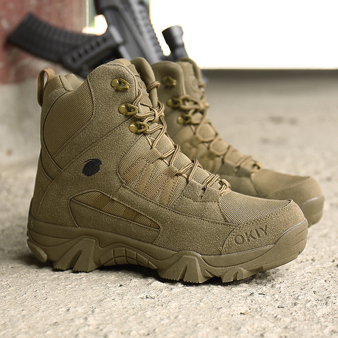 New Autumn Winter Military Boots Outdoor Male Hiking Boots Men Special Force Desert Tactical Combat Ankle Boots Men Work Boots ► Photo 1/6