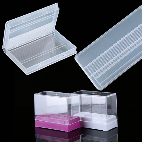 10/20/30 Slots Clear Storage Box For Electric Nail Drill Bit Rotary Files Holder Container Case Display Nail Accessorie Tools ► Photo 1/6