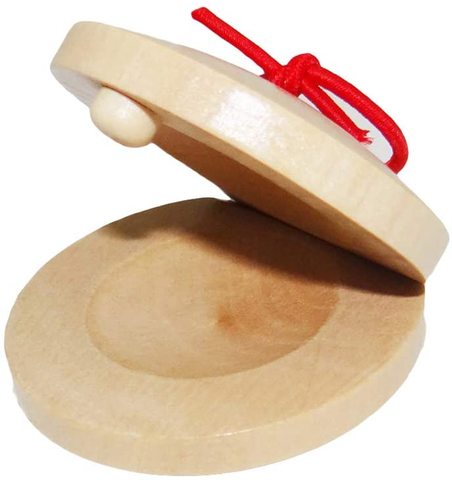 Learning & Education, Wooden Castanet Clapper Percussion Musical Instrument Education Kids Toy Gift - Wood Color ► Photo 1/5