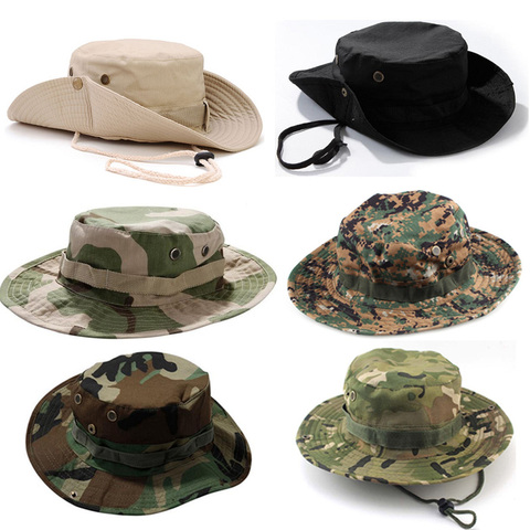 Tactical Hunting Boonie Hat Military Camo Bucket Sun Cap Waterproof Fishing Outdoor Camping Fisherman Hats With String Men ► Photo 1/6