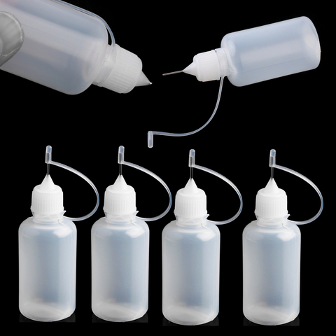 3PCS Reuse White Plastic Bottle Squeeze Glue Applicator Paper Quilling Needle Tip Cap Silicone Loop Scrapbooking Craft Tools ► Photo 1/6