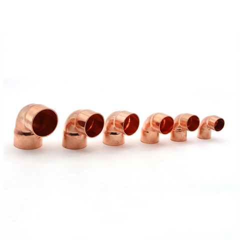 28.6 32 35 38 42mm ID 99.9% Copper End Feed Solder 90 Degree Elbow Plumbing Fitting Coupler For Air Condition ► Photo 1/4