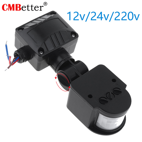 Newest AC 220v DC12V 24V 180 Degree Outdoor IP44 Security PIR Infrared Motion Sensor Detector Movement Switch Max 12m 50/60Hz ► Photo 1/6