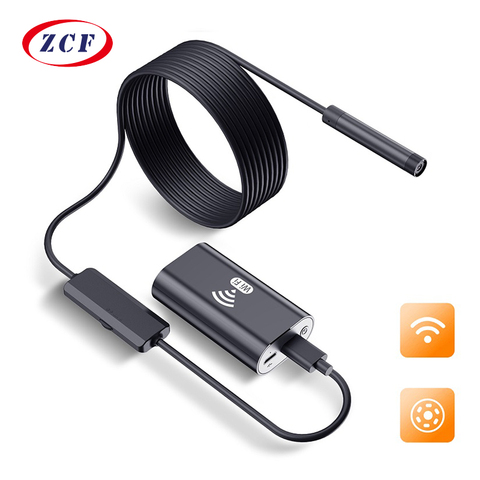 F99 Wifi Endoscope Camera HD720P 8mmLens USB Camera Semi-rigid Cable  Waterproof Iphone Android Wireless Car Inspection Borescope