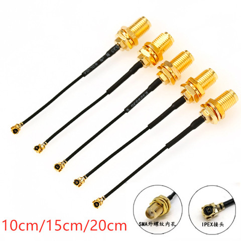 5pcs SMA Connector Cable Female to uFL/u.FL/IPX/IPEX RF Coax Adapter Assembly RG178 Pigtail Cable 1.13mm ► Photo 1/3