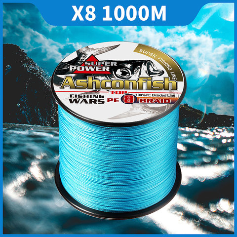 Braided Fishing Line - 8 Strands 6-300LB PE Braid - Blue