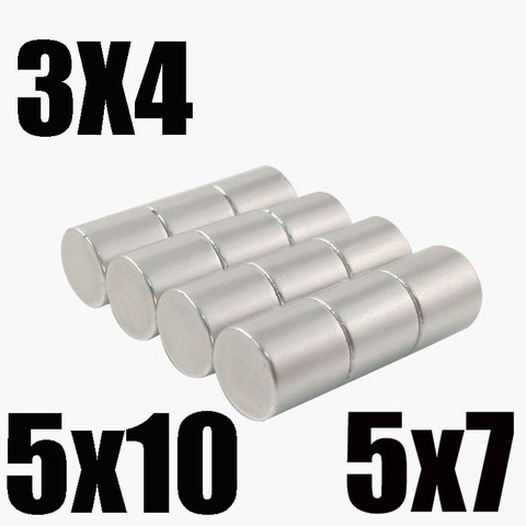 5 10 20PCS/Lot 3x4mm  5x7mm  5x10mm Magnet Hot Small Round Magnet Strong magnets Rare Earth Neodymium Magnet ► Photo 1/6