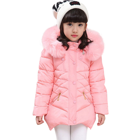 Girls Coat Fur Hoodies Girls Coats Outerwear Solid Color Childrens' Jacket Winter Children's Clothing 6 8 10 12 14 ► Photo 1/6