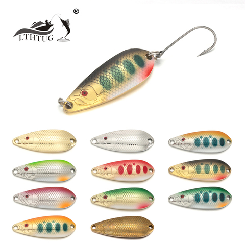 LTHTUG Copper EMISHI SPOON 37mm 3.8g 42mm 7.8g Stream Hard Bait Fishing Lures Copper Spoon Lures For Trout Pike Perch ► Photo 1/6