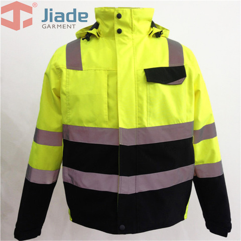 Jiade Men's Work Wear Winter Jacket Reflective  High Visibility WinterJacket EN471/ANSI Waterproof Winter Jacket  free shipping ► Photo 1/6