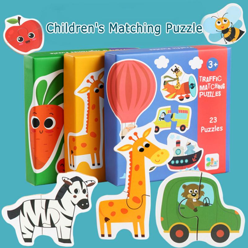 Toys Animal Traffic Matching Puzzle Montessori Large Cards Jigsaw Games 