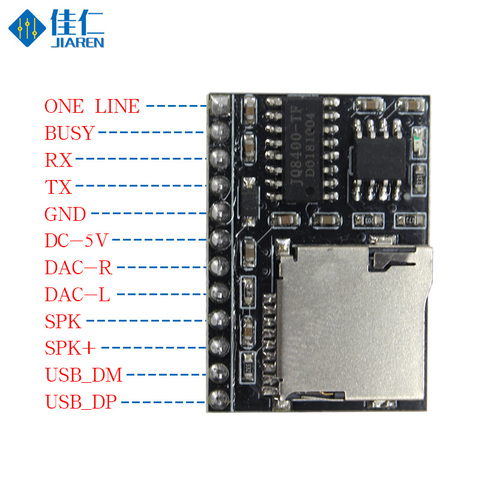 DFPlayer Mini MP3 3W Amplifier Serial Port Control MP3 Voice MP3 player Module Support TF Card ► Photo 1/5