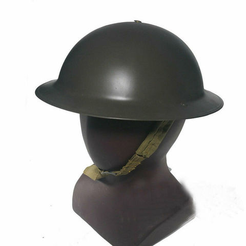 WWII WW2 UK British Army BRODIE STEEL HELMET with Liner - Brodie Doughboy Helmet MILITARY COLLECTION WAR REENACTMENTS ► Photo 1/5