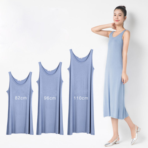 2022 spring Plus Size vest Dress Round Neck sleeveless Dresses Loose long Dress Summer Women Fashion Modal Dress ► Photo 1/6