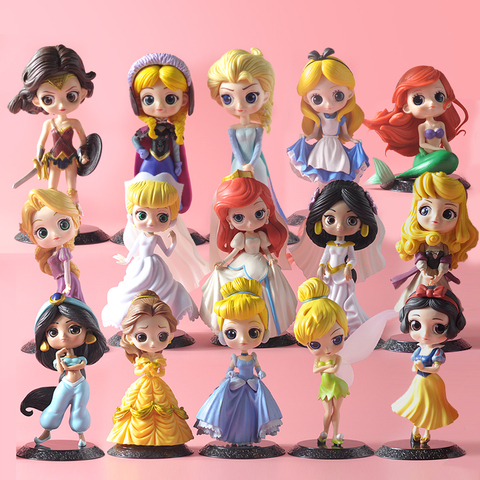 Q posket Princess Doll Elsa Anna Ariel Harley Quinn Figure toys dolls toys Cake Topper Cake decoration birthday party ► Photo 1/5