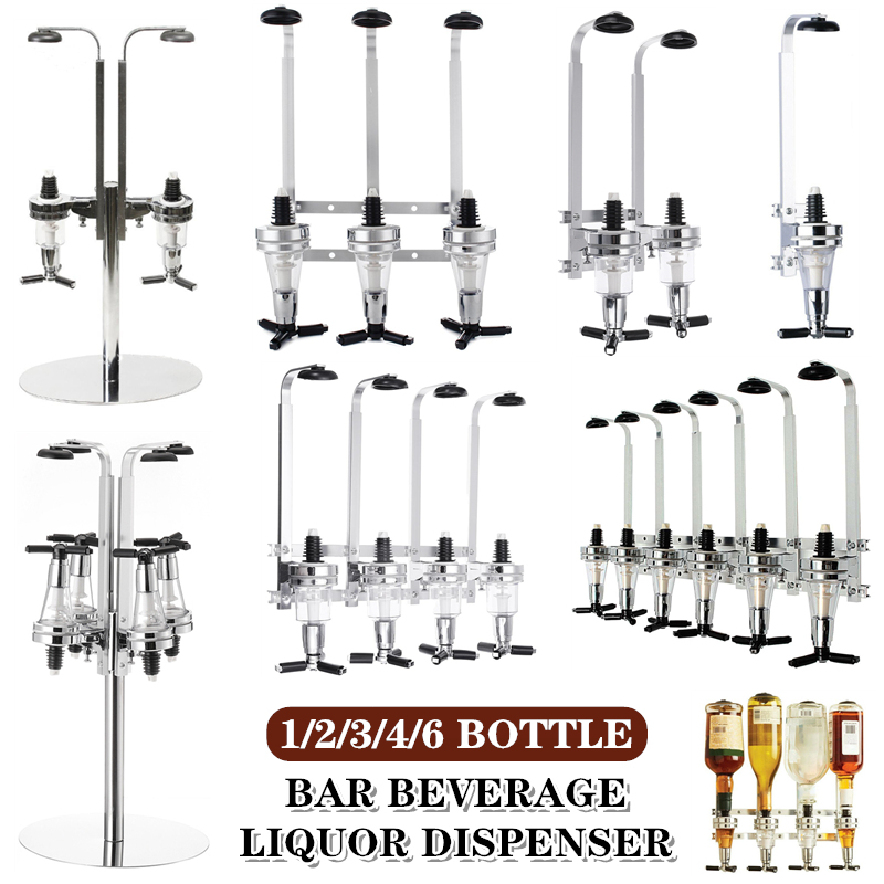 Beer Alcohol Bar Butler Bottle Rotating Liquor Dispenser 6 Head