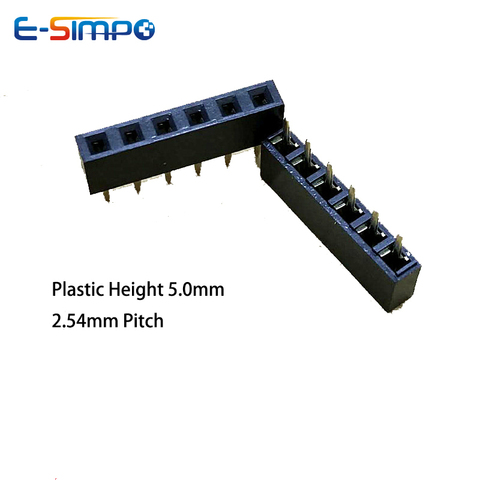 100pcs 2.54mm PH5 Single Row Straight 1X2P/5P/6P/10P/15P/40P Short Version Rohs Goldplate PCB Female Pin Header Socket Connector ► Photo 1/6