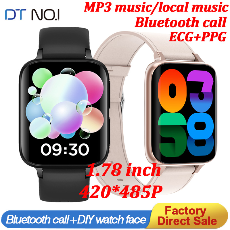 Buy Online Dt No 1 Dt93 Smart Watch Men 1 78 Inch 4 485 Diy Watch Face Blood Pressure Oxygen Ecg Mp3 Music Heart Rate Smartwatch Pk Dtx Alitools