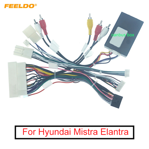 FEELDO Car Audio Android 16PIN Power Wiring Harness Cable Adapter With Canbus Box For Hyundai Mistra Elantra KIA Sorento K3 ► Photo 1/6