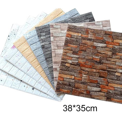 3D Brick Wall Stickers DIY Decor Self-Adhesive Waterproof Wallpaper For Kids Room Bedroom 3D Wall Sticker Bricks ► Photo 1/6