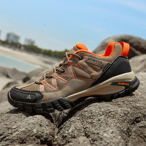 HUMTTO New Arrival Hiking Shoes Breathable Lace Up Trekking Shoes Male Cushioning Ourdoor Climbing Tourism Sneakers Men Big Size ► Photo 1/6