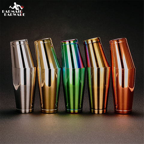 Stainless Steel Cocktail Boston Bar Shaker: 2-piece Set: 18oz Unweighted & 28oz ► Photo 1/6