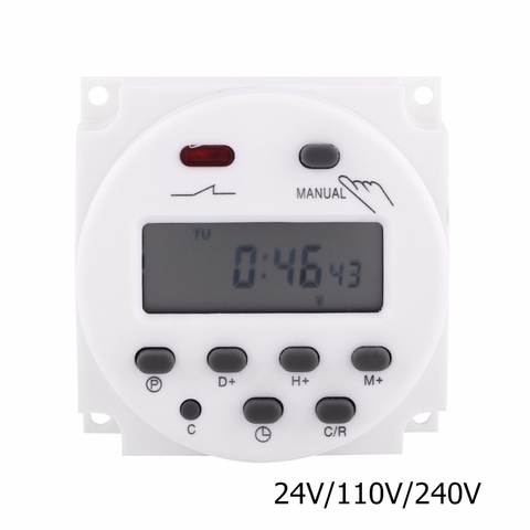 CN101A Timer Switch AC/DC 24V 110V 220V Digital LCD Power Week Mini Programmable Time Switch Relay Switch Control ► Photo 1/1