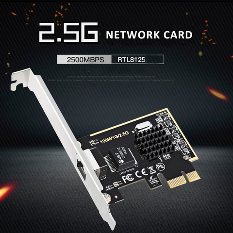 DIEWU NEW PCIe PCI Express Network Lan Card 100/1000M/2.5G RJ45 Network adapter RJ45 RTL8152 Chipset ► Photo 1/6