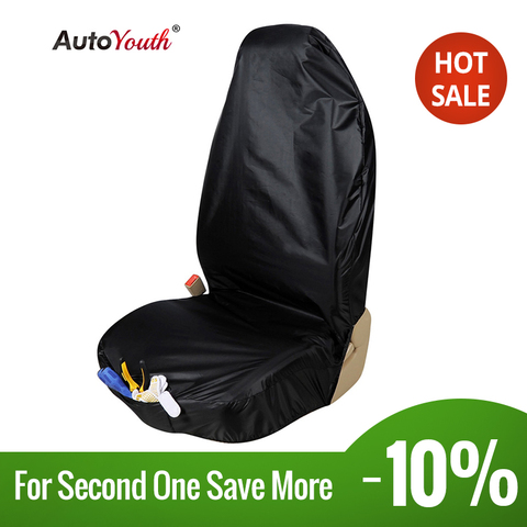 AUTOYOUTH Premium Waterproof Bucket Seat Cover (1 Piece) Universal Fit for Most of Cars Trucks Suvs Black Car Seat Protector ► Photo 1/6