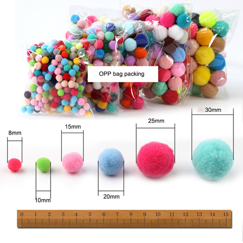 Pompom 8/10/15/20/25/30mm Mixed Fluffy Soft Pom Poms Pompoms Ball Furball Handmade for DIY Crafts Home Decor Sewing Supplies ► Photo 1/5