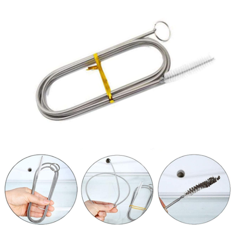 Refrigerator Drain Dredge Cleaning Set Long Flexible Brush Fridge