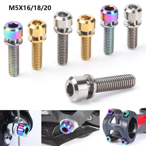 New TC4 M5 16mm/18mm/20mm Titanium Stem MTB Bicycle Fixed Bolt Bicycle Stems Screws Bike Stem Fixing Bolts Outdoor Cycling Parts ► Photo 1/6