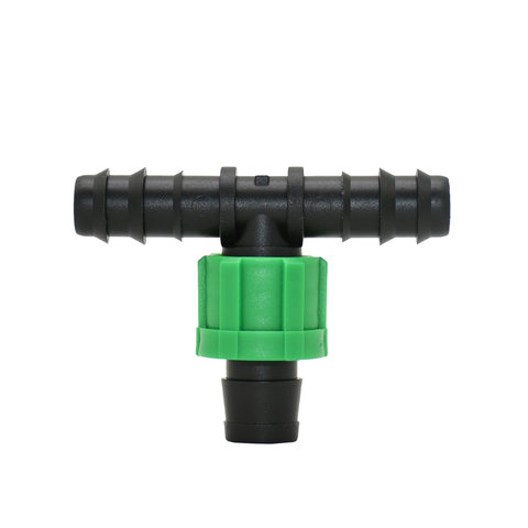 Garden hose 1/2 to 16mm drip tape tee connector lock nut water splitter Greenhouse drip irrigation 2 pcs ► Photo 1/6