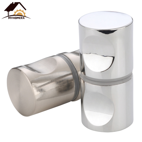 Myhomera Door Handle Glass Door Knob Fit 10/30/80mm Thick Door Puller Push Bathroom Shower Cabinet Handles Drawer Silver Brushed ► Photo 1/6