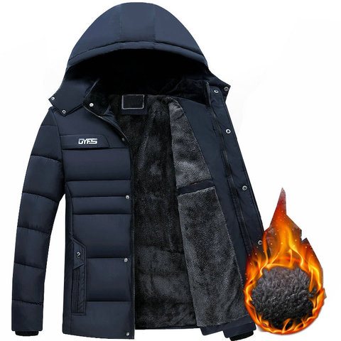 Thick Warm Winter Parka Men Fleece Hooded Men Winter Jacket Coat Military Cargo Jackets Mens Overcoat Streetwear Dropshipping ► Photo 1/6
