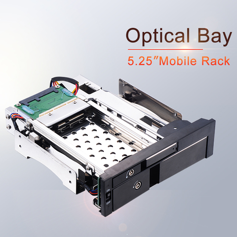 Uneatop Optical Bay Aluminum 2.5+3.5in multi-function SATA Internal Hot swap HDD Mobile Rack for dual tray-less enclosure ► Photo 1/6