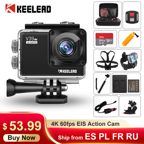 Buy Online Keelead V39 Action Camera 4k 60fps mp 2 0 Lcd Eis Video Dual Mic Wifi Waterproof Pro Helmet Cam Sport Camera Vs Ek7000 Cam Alitools