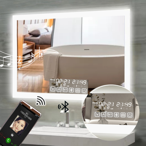 Dropshiping LED Smart Bathroom mirror High Lumen Adjustable Warm&White Light+bluetooth+Anti Fog+Dimmable Memory Touch ► Photo 1/6