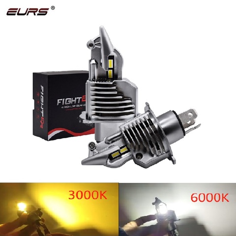 Eurs Fighter H4 LED Car Headlight 3000K 6000K Canbus Light 12V 24V Led H4 Car headlight Bulbs 72W 8000LM Auto Motor Headlight ► Photo 1/6