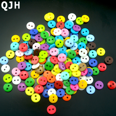Wholesale 200pcs Multi 9mm Round Resin Mini Tiny Buttons Craft Sewing Accessories Embellishments BUTTON Scrapbooking DIY Tools ► Photo 1/6