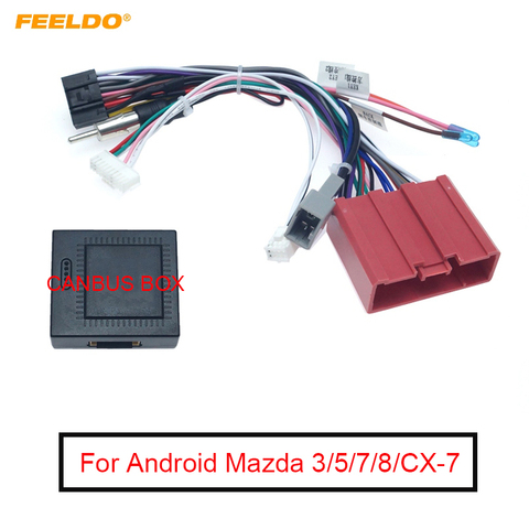 FEELDO Car Media Player Power Cable 16 PIN Adapter for Android Mazda 3/5/7/8/CX-7 with Canbus Box Radio Wiring Harness ► Photo 1/5