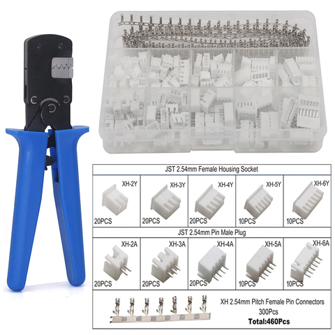 460 Pcs DuPont Terminal SET & Crimping Pliers 0.08-0.5mm 28-20 AWG Crimp Range Crimper XH2.54/PH2.0/ZH1.5/SH1.0/ 2.0/2510 Tools ► Photo 1/6