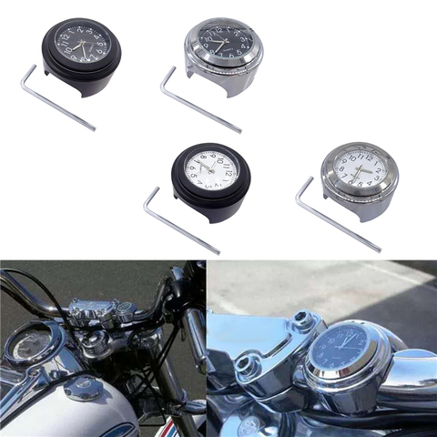 Waterproof 7/8 1 Universal Motorbike Motorcycle Bike Handlebar Bar Mount  Clock [free Shipping]