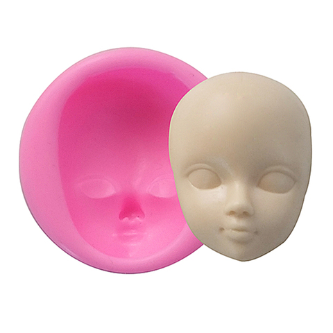 1pc Cooking Tools Silicone Mold Polymer Clay Chocolate Candy Jelly Baking 3D Baby Face DIY Girl Face Human Face ► Photo 1/5