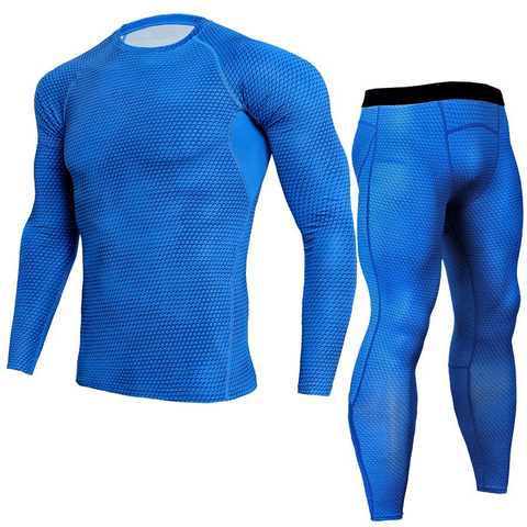 Sport Sets Men's Running Kit Bodybuilding Compression Tights MMA Rashgard Gym Sport Suit T Shirt Men Fitness Leggings Joggers ► Photo 1/5